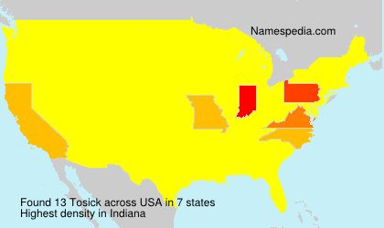 Surname Tosick in USA Surname Tosick in USA