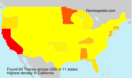 Surname Tosney in USA
