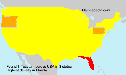 Surname Tossaint in USA Surname Tossaint in USA