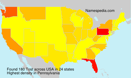 Surname Tost in USA Surname Tost in USA
