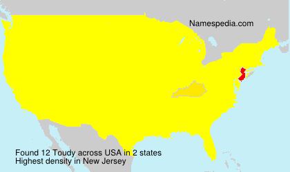 Surname Toudy in USA Surname Toudy in USA