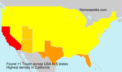 Surname Toulet in USA Surname Toulet in USA