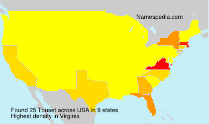 Surname Touset in USA Surname Touset in USA