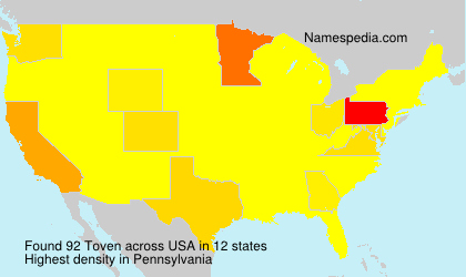 Surname Toven in USA Surname Toven in USA