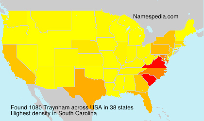 Surname Traynham in USA Surname Traynham in USA