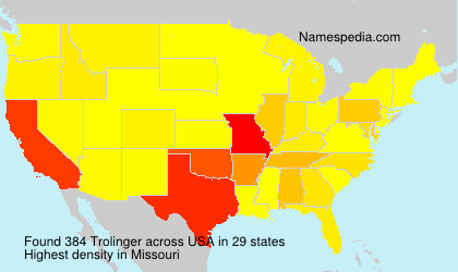 Surname Trolinger in USA Surname Trolinger in USA
