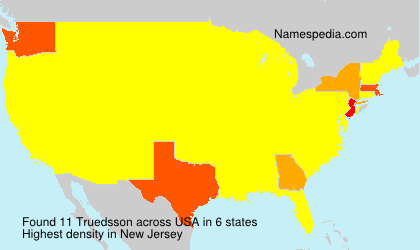 Surname Truedsson in USA Surname Truedsson in USA