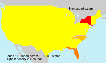 Surname Truhon in USA Surname Truhon in USA
