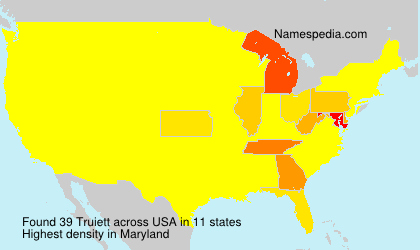 Surname Truiett in USA Surname Truiett in USA