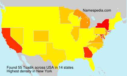 Surname Tsadik in USA Surname Tsadik in USA