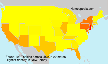 Surname Tsakiris in USA Surname Tsakiris in USA