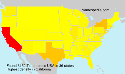 Surname Tsao in USA Surname Tsao in USA