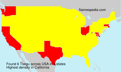 Surname Tsegu in USA Surname Tsegu in USA