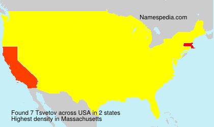 Surname Tsvetov in USA Surname Tsvetov in USA