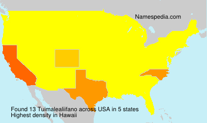 Surname Tuimalealiifano in USA Surname Tuimalealiifano in USA