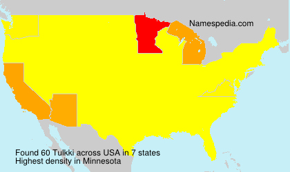 Surname Tulkki in USA Surname Tulkki in USA