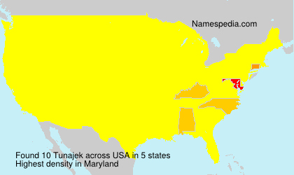 Surname Tunajek in USA Surname Tunajek in USA