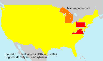 Surname Tunceli in USA Surname Tunceli in USA