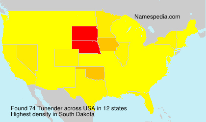 Surname Tunender in USA Surname Tunender in USA