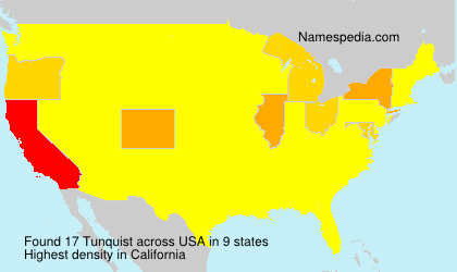 Surname Tunquist in USA Surname Tunquist in USA