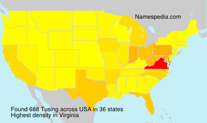 Surname Tusing in USA Surname Tusing in USA