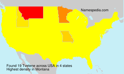 Surname Tvetene in USA Surname Tvetene in USA