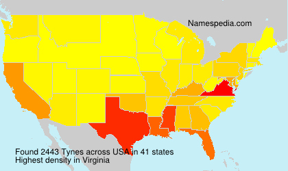 Surname Tynes in USA Surname Tynes in USA