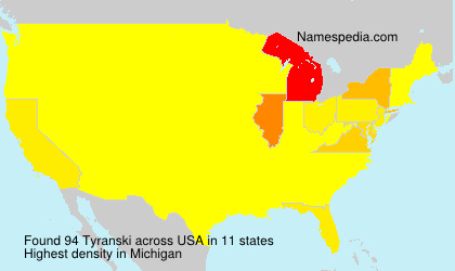 Surname Tyranski in USA Surname Tyranski in USA