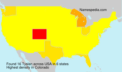 Surname Tyslan in USA Surname Tyslan in USA