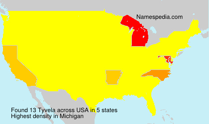 Surname Tyvela in USA Surname Tyvela in USA