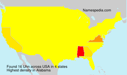 Surname Uhn in USA