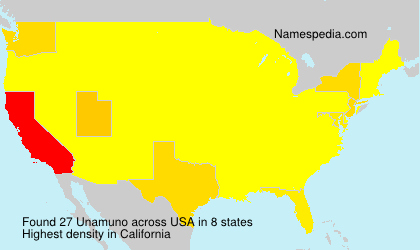 Surname Unamuno in USA Surname Unamuno in USA