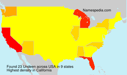 Surname Undeen in USA Surname Undeen in USA