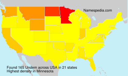 Surname Undem in USA Surname Undem in USA