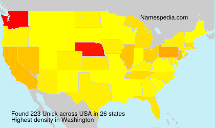 Surname Unick in USA Surname Unick in USA
