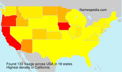 Surname Vaage in USA