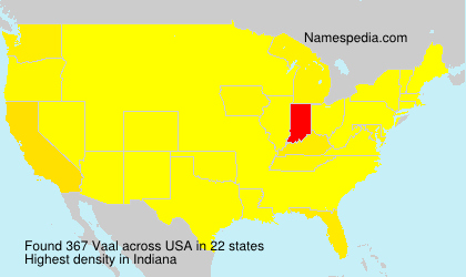 Surname Vaal in USA