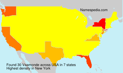 Surname Vaamonde in USA