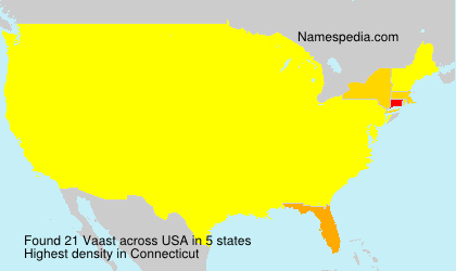 Surname Vaast in USA