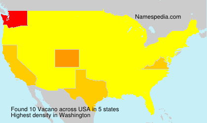 Surname Vacano in USA