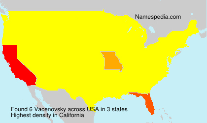 Surname Vacenovsky in USA Surname Vacenovsky in USA