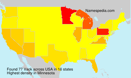 Surname Vack in USA Surname Vack in USA
