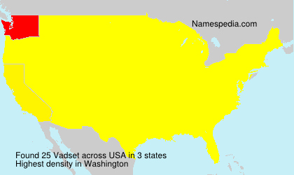 Surname Vadset in USA Surname Vadset in USA
