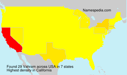 Surname Vahram in USA Surname Vahram in USA