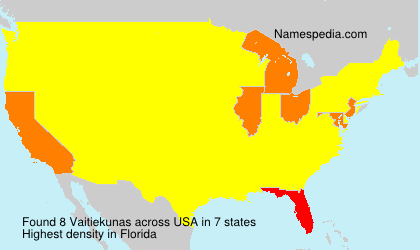 Surname Vaitiekunas in USA