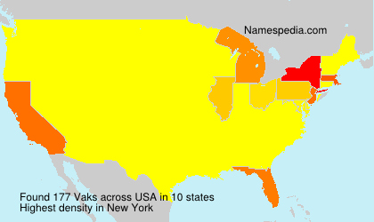 Surname Vaks in USA Surname Vaks in USA