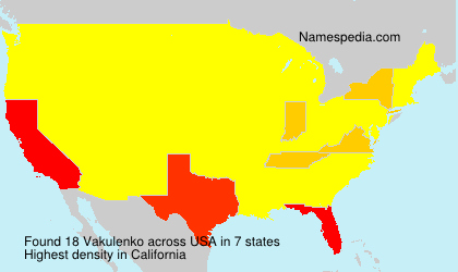Surname Vakulenko in USA Surname Vakulenko in USA