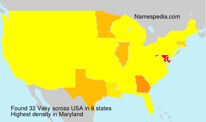 Surname Vaky in USA Surname Vaky in USA