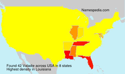Surname Valadie in USA Surname Valadie in USA