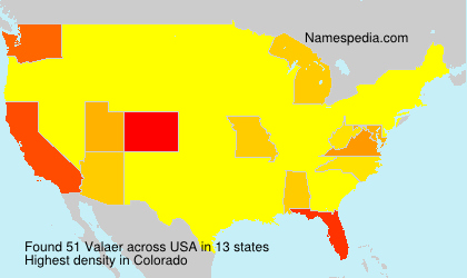 Surname Valaer in USA Surname Valaer in USA